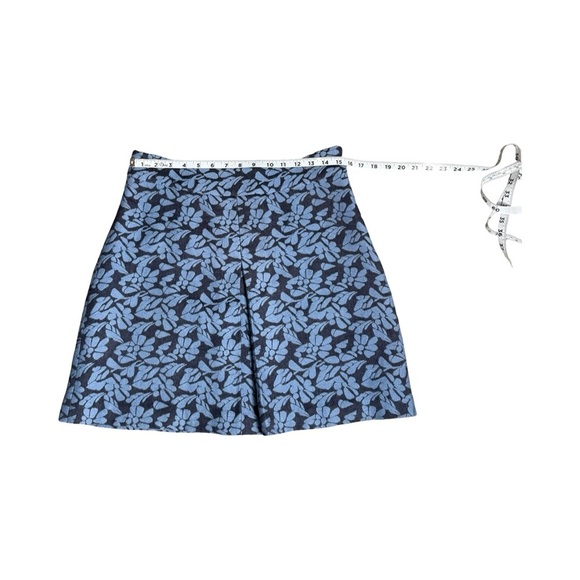 Boden Blue Floral Mini Skirt Size 12R | Coastal Preppy Wool Blend Classic - Picture 3 of 9